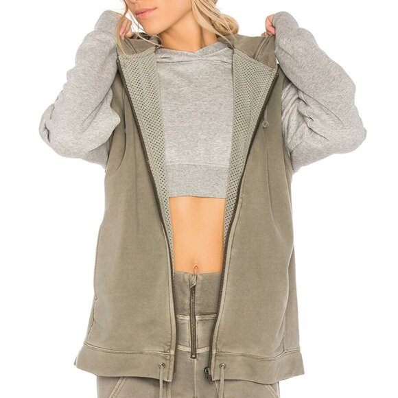 Free People Sweatshirt vagabond vest sleeveless womens Khaki (xsmall) athleisure - Picture 1 of 10